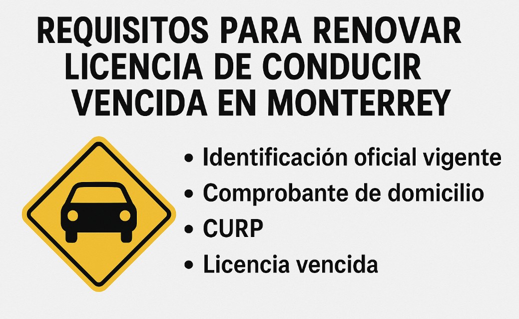 Requisitos para renovar licencia de conducir en Monterrey